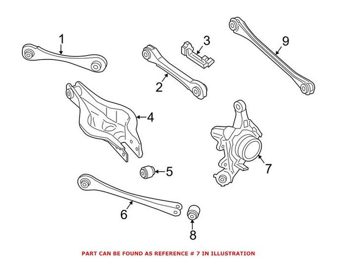 BMW Suspension Knuckle - Rear Driver Left 33326792515